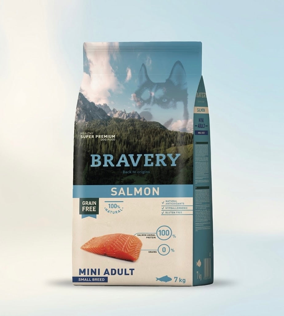 BRAVERY CROCCHETTE PER CANE SALMONE MINI ADULT 2 KG