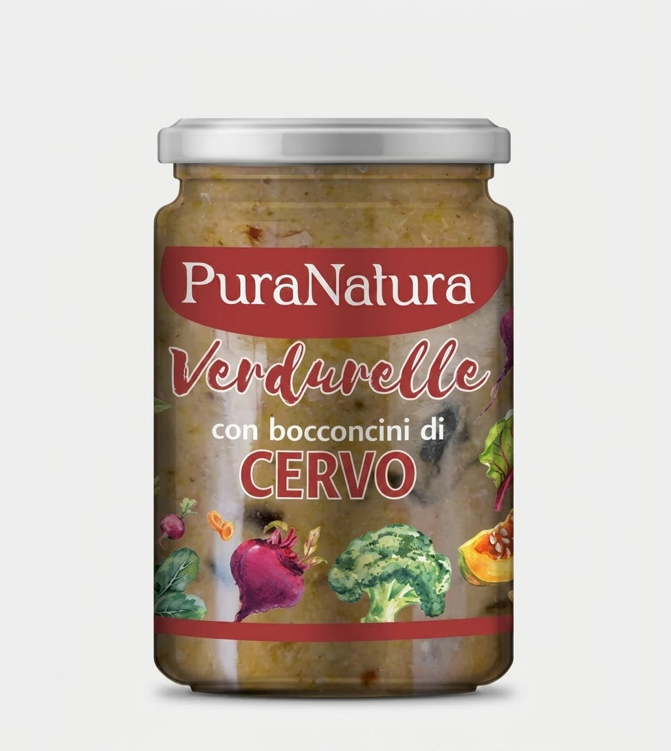 VERDURELLE CERVO - Pura Natura-ALIMENTO PER CANI 300g.