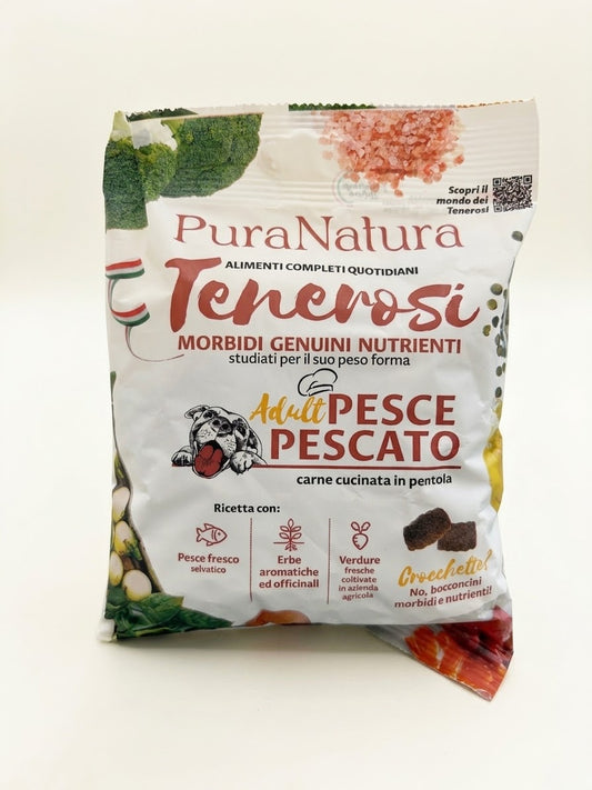 Tenerosi,crocchette morbide per cani di Pura Natura al Pesce.200gr