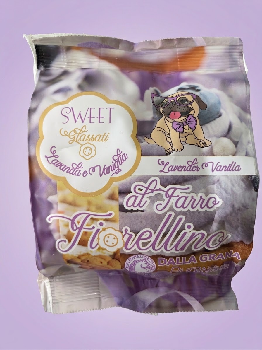Biscotti Fiorellino Lavanda e Vaniglia Pura Natura 100 gr.PER CANI.