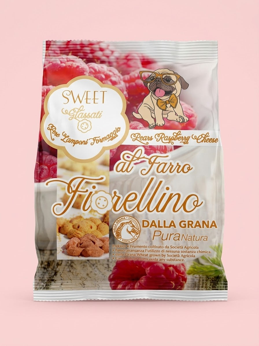 Biscotti Fiorellino PER CANI alle Pere,Lavanda e Vaniglia,Pura Natura. 100gr.PER CANI