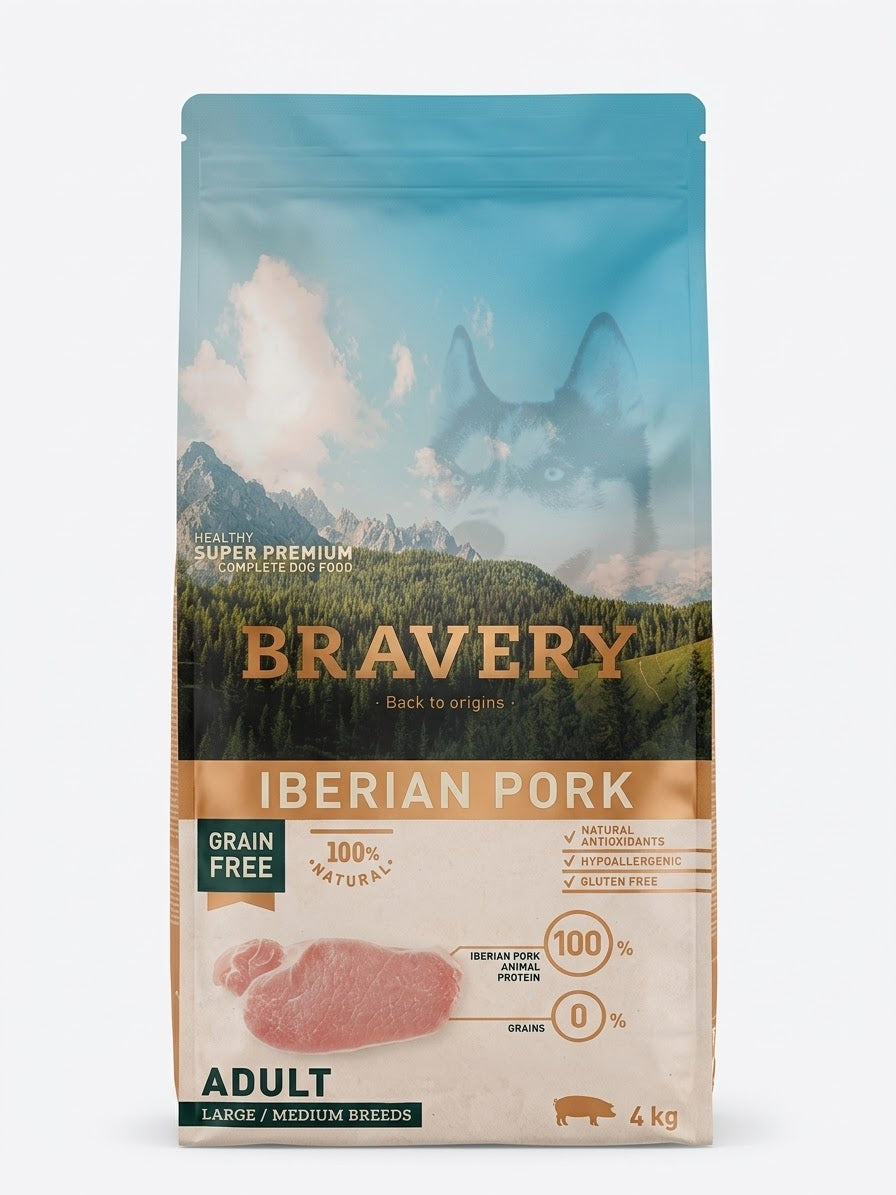 BRAVERY CROCCHETTE PER CANE  IBERIAN PORK LARGE -MEDIUM  4 KG