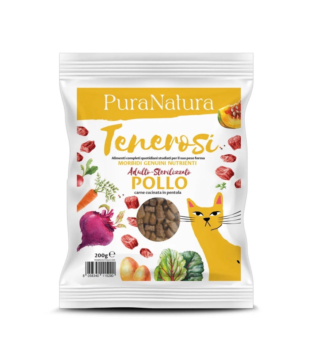 TENEROSI GATTO POLLO 200 GR -ALIMENTO COMPLETO QUOTIDIANO STUDIATO PER IL BENESSERE DEL GATTO