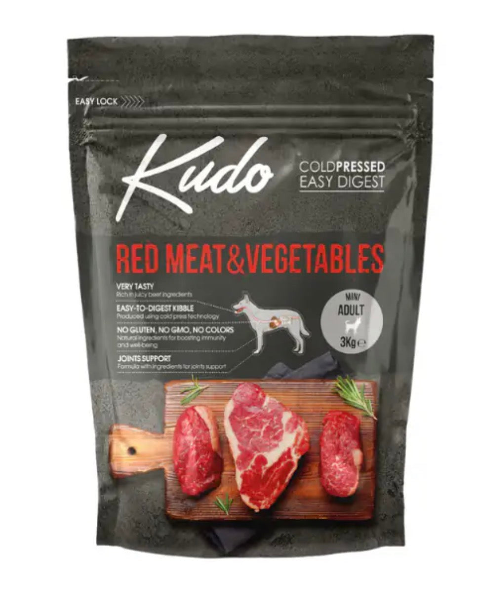 KUDO LOW GRAIN MANZO MAIALE 3 KG,PRODOTTO PRESSATO A FREDDO PER CANI ADULTI DI PICCOLA TAGLIA